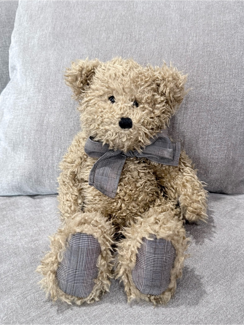 Boyds Bears J.B. Bean & Associates Jointed Teddy Bear Plaid Bow 1985-95 w/ Tag
